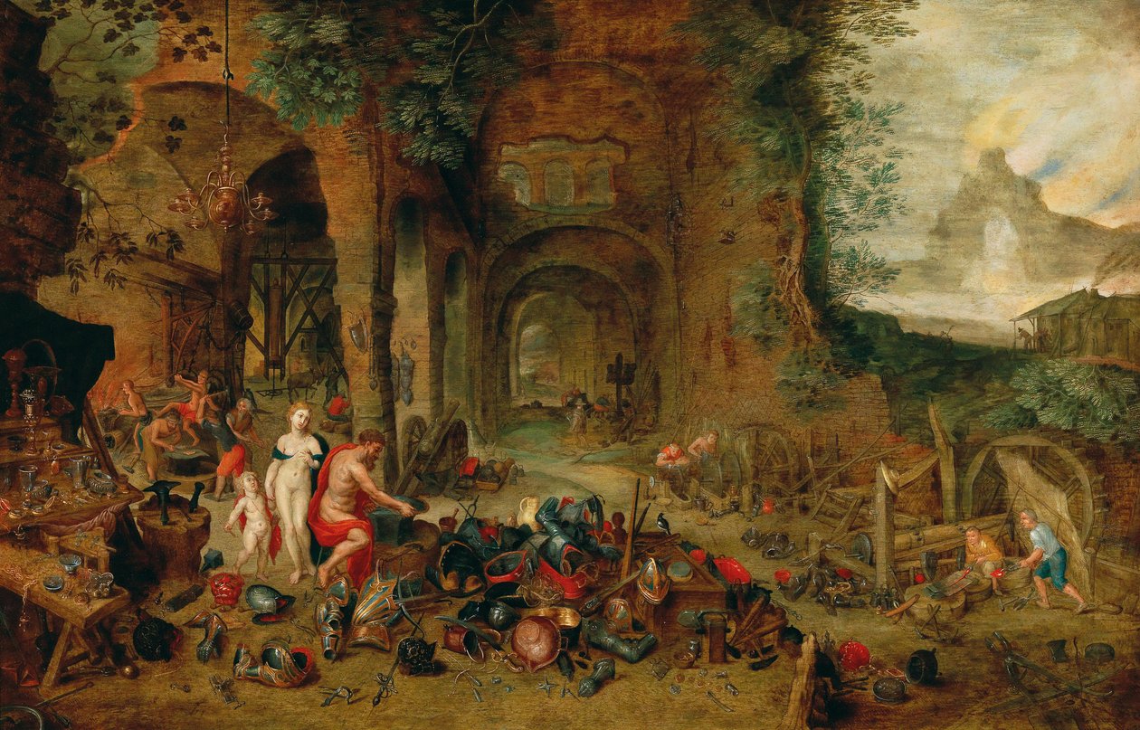 Venus in the Forge of Vulcan by Jan the Younger (workshop) Brueghel