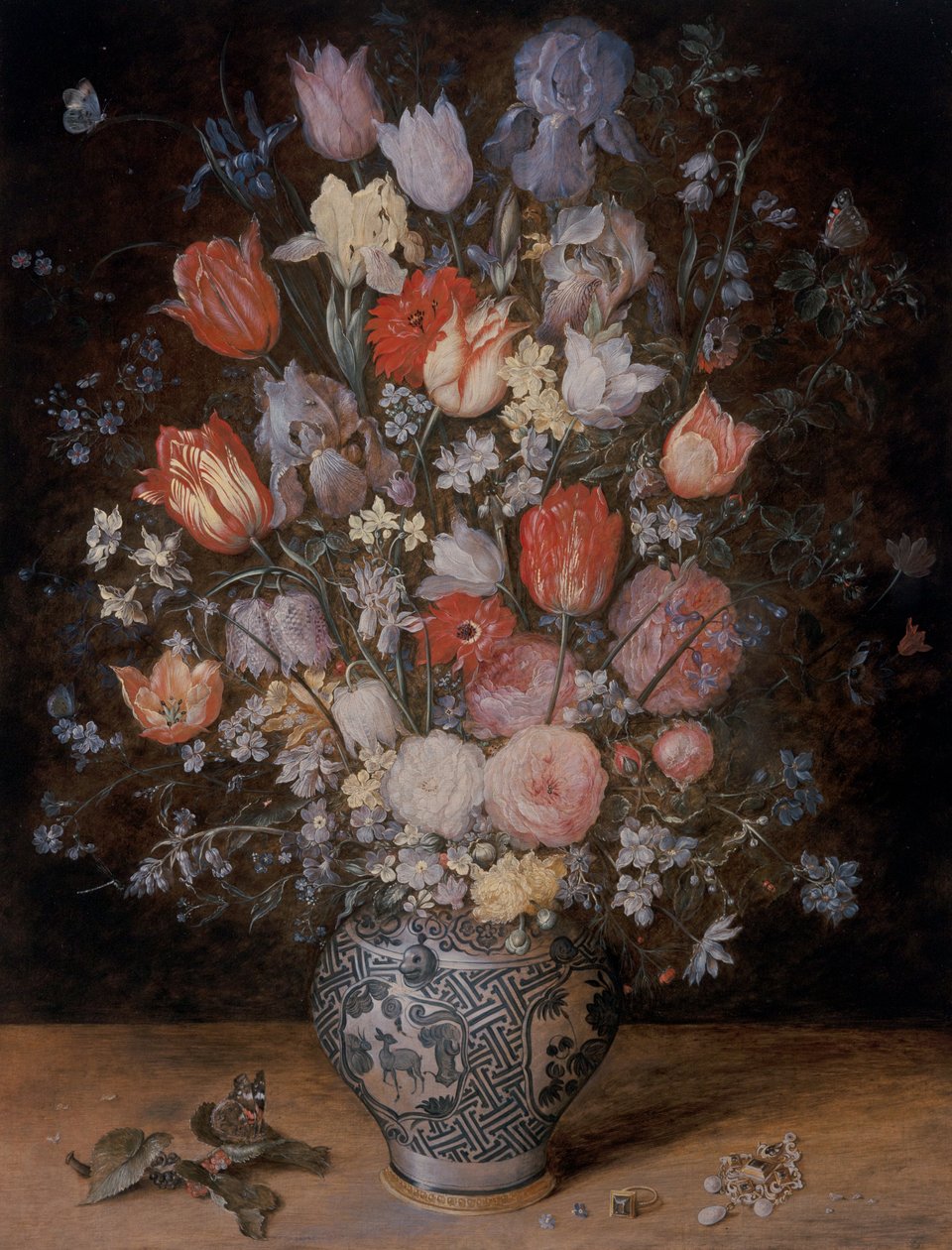 Still Life Of Flowers In A Wooden Tub by Jan the Younger Brueghel