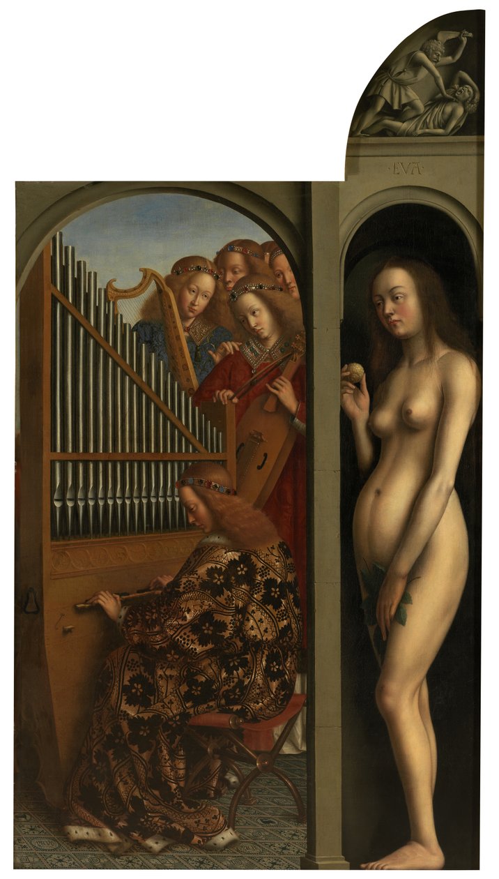 Music-making Angels and Eve by Jan van (after) Eyck