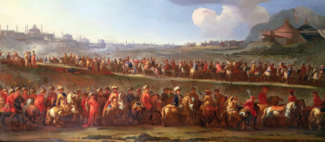 A Turkish Caravan outside Constantinople by Jan van (attr. to) Huchtenburgh