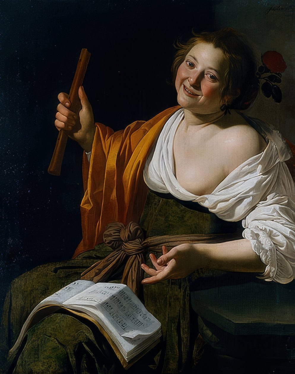 Girl with Flute. Around 1630 by Jan van Bijlert