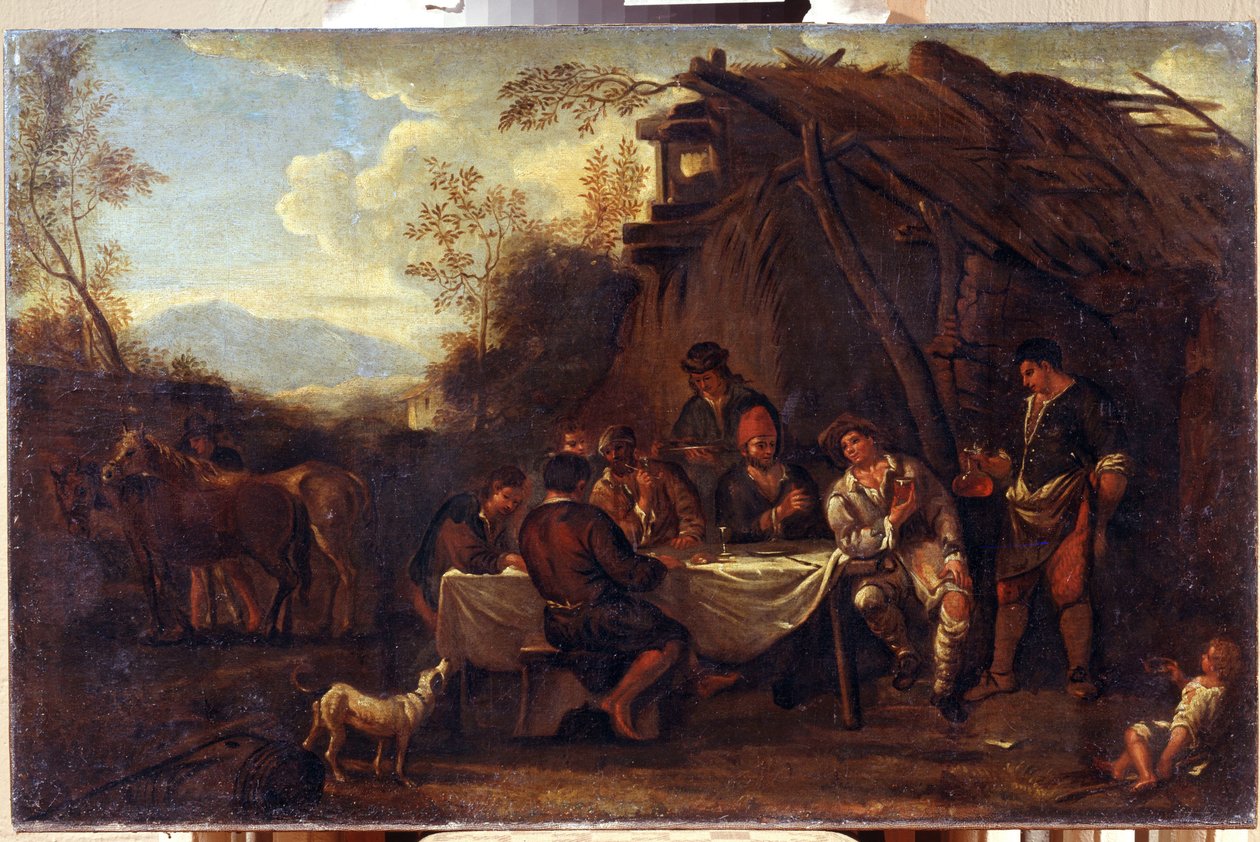 Merrymeeting. Painting by Jan Miel (1599-1664) by Jan van Bike Miel