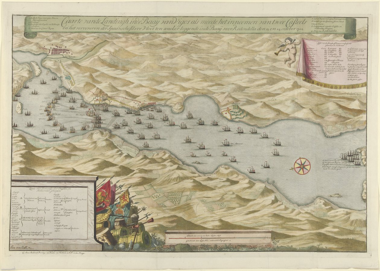 Sea Battle in the Bay of Vigo and the Capture of the Spanish Silver Fleet, 1702 by Jan van Call (I)