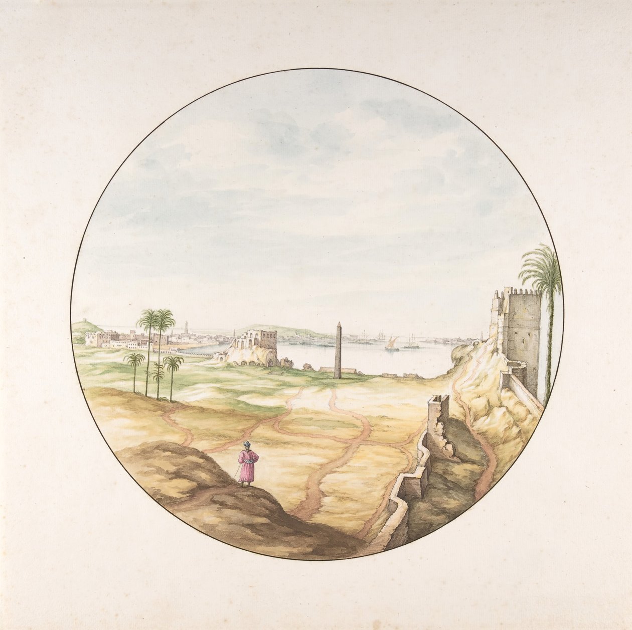 View of the Obelisk of Thutmosis III Seen from the Walls of Alexandria by Jan van Call