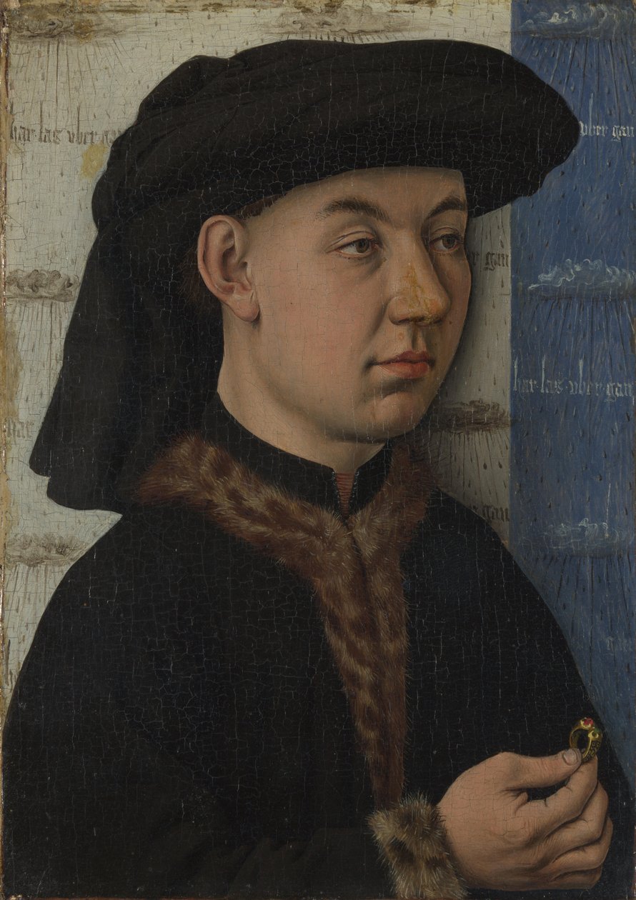 A Young Man holding a Ring, c. 1450 by Jan van Eyck