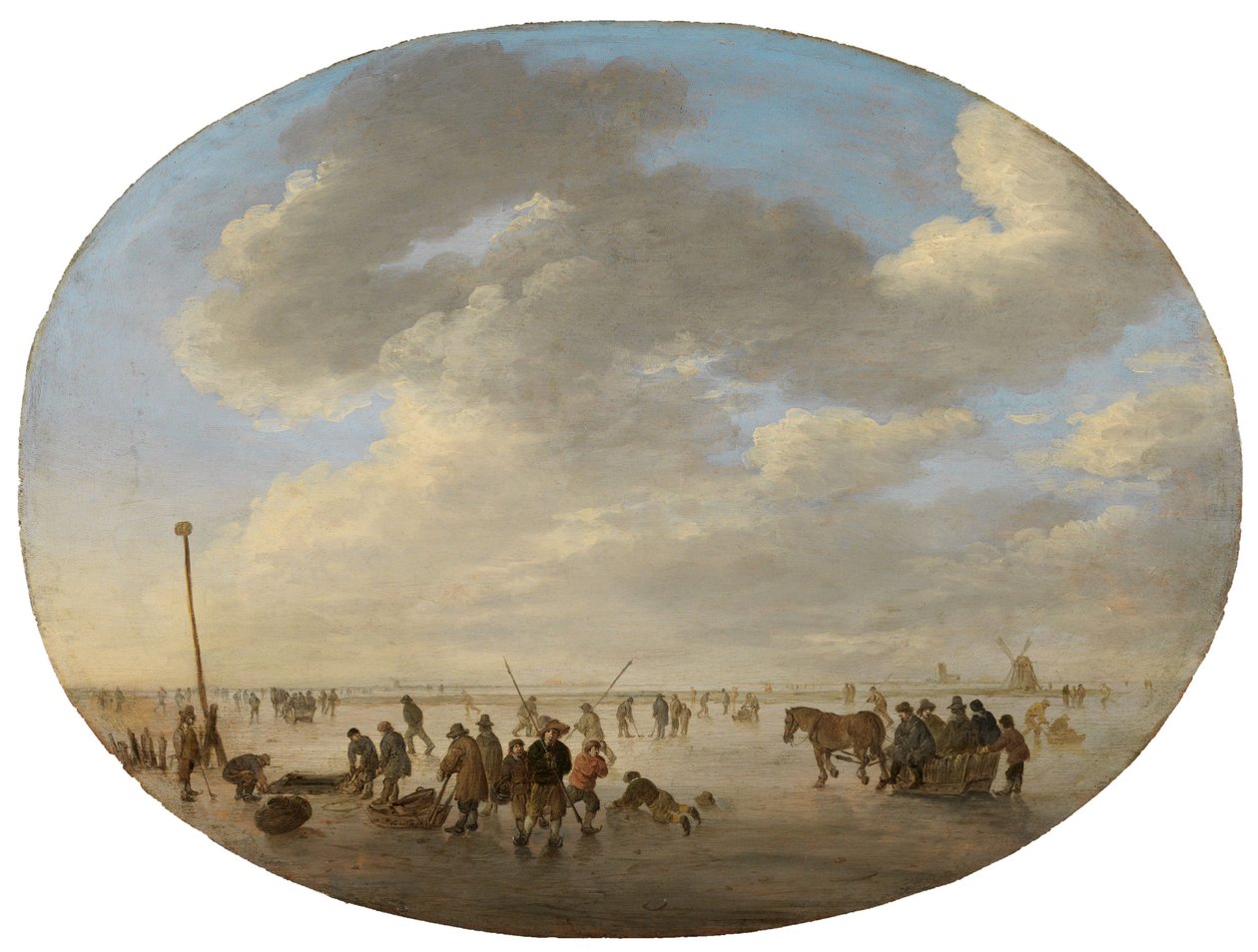 Dutch Flat Landscape with Skaters by Jan van Goyen