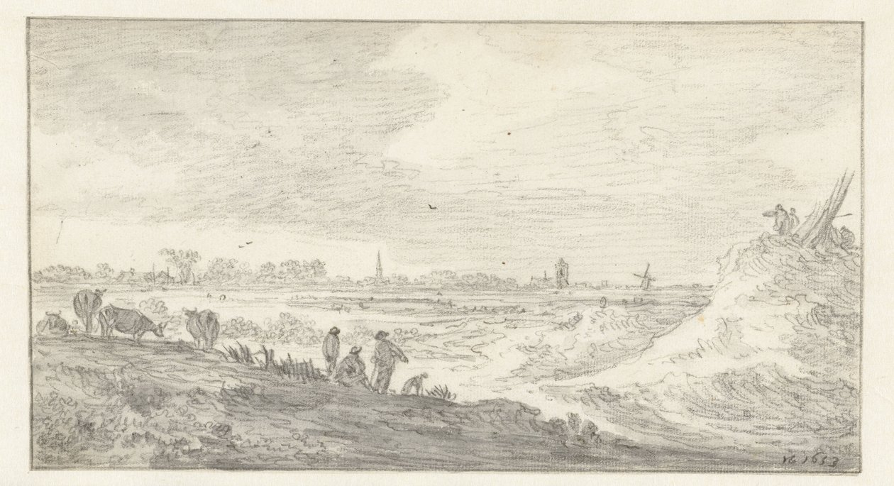 Landscape with Figures on a Dune by Jan van Goyen