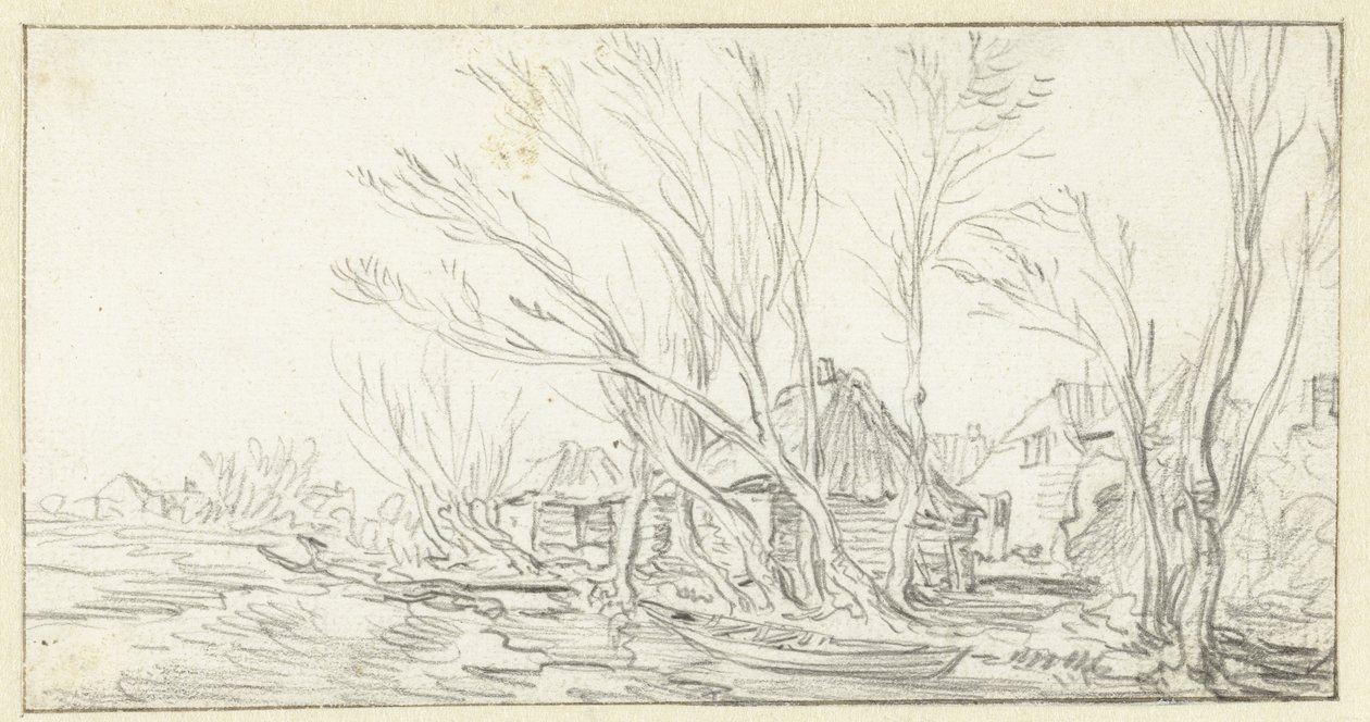 Landscape with Crooked Bare Trees in Front of Farms by Jan van Goyen