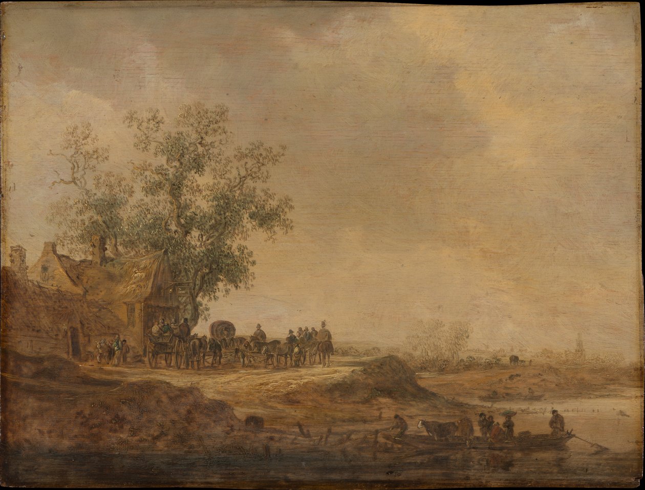 The Stop before the Inn by Jan van Goyen
