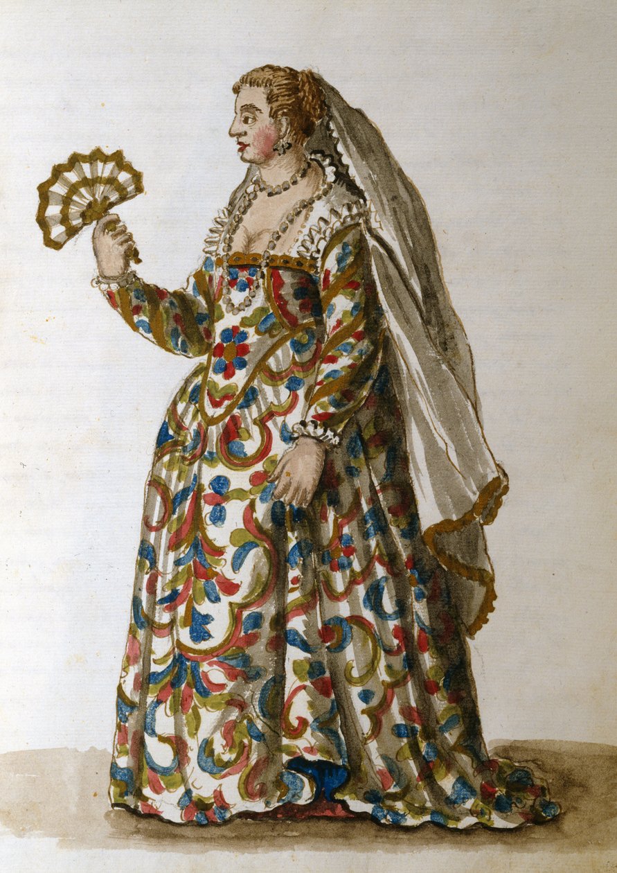 A gentlewoman in evening dress, the wife of a dignitary by Jan van Grevenbroeck