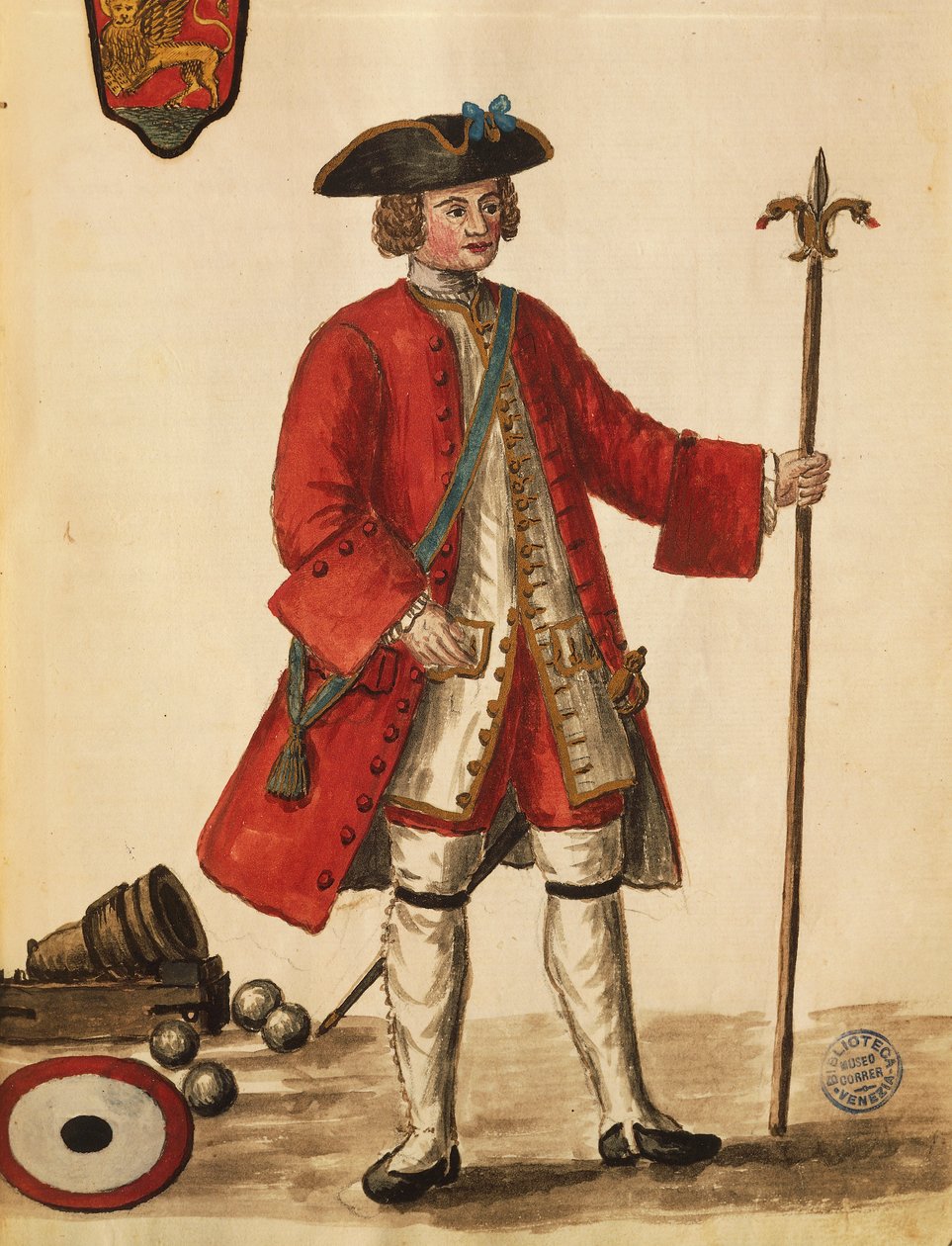 Bombista from Venetian ships, from illustrated book of costumes by Jan van Grevenbroeck