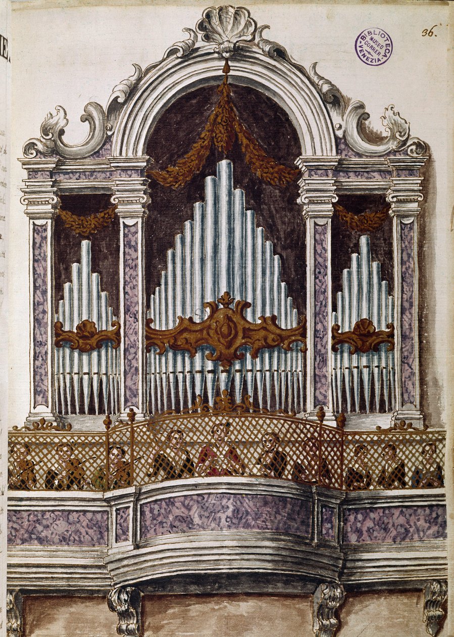 Orphans Singing, Organ of the Choir of the Church of the Ospedale della Pieta, Venice by Jan van Grevenbroeck