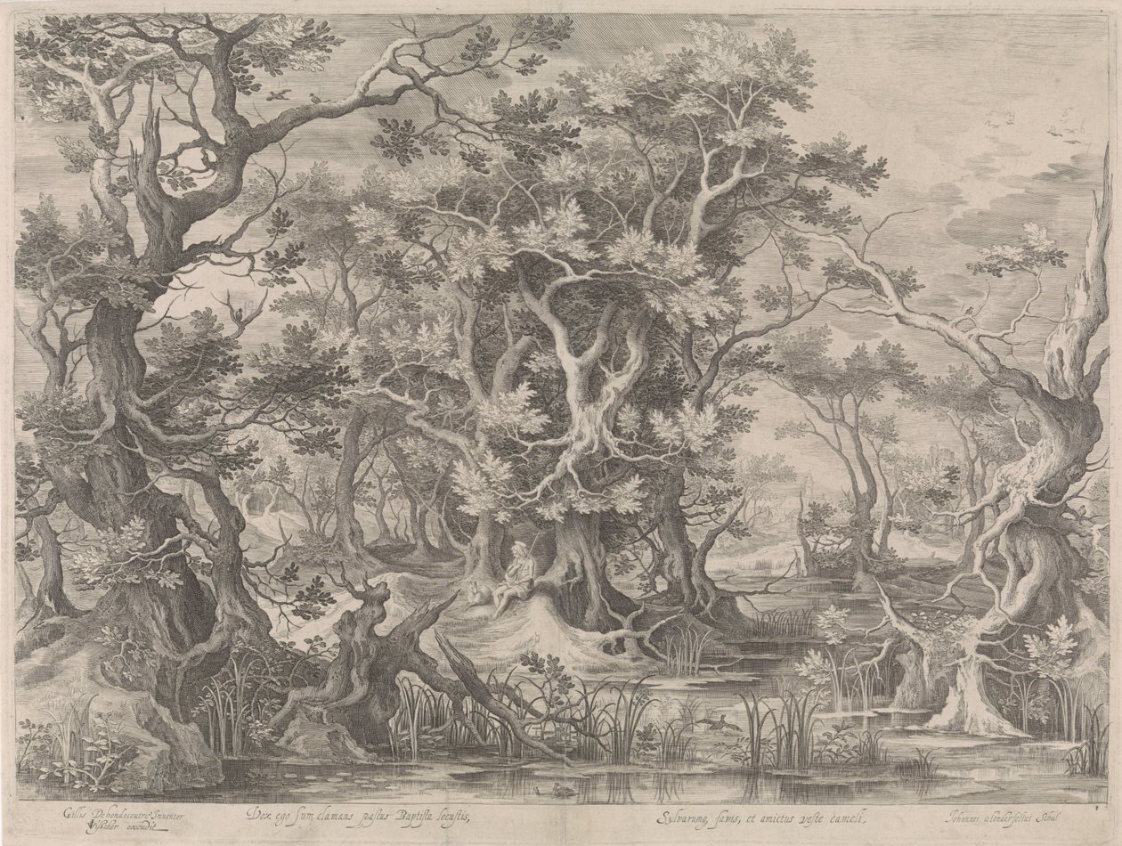 John the Baptist Praying in a Marsh Landscape by Jan van Londerseel