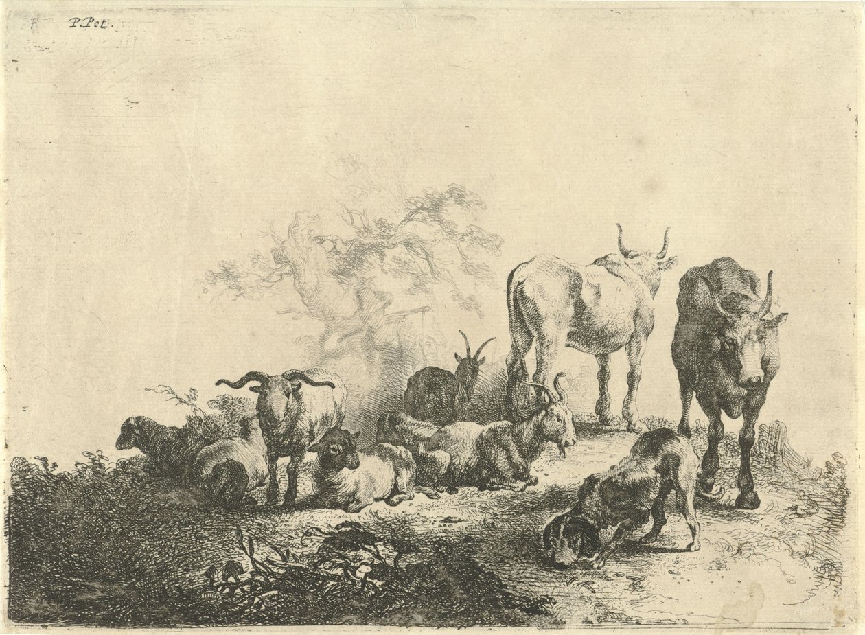Landscape with Cattle and a Milkmaid by Jan van  Noordt