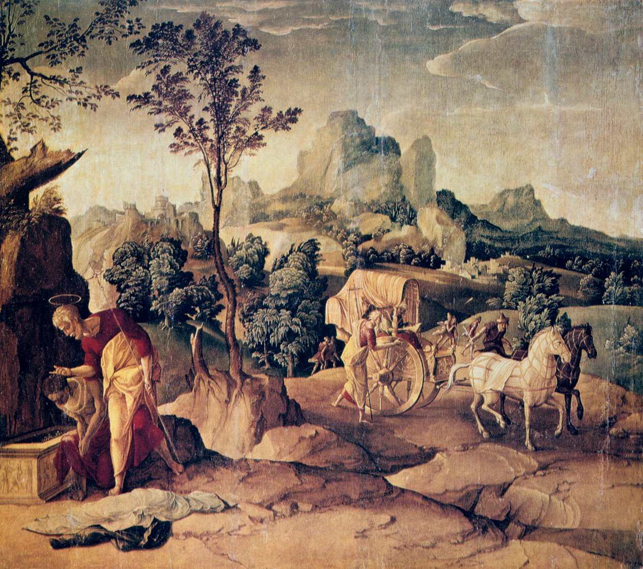 The Apostle Philip Baptizing the Eunuch, 16th Century by Jan van Scorel