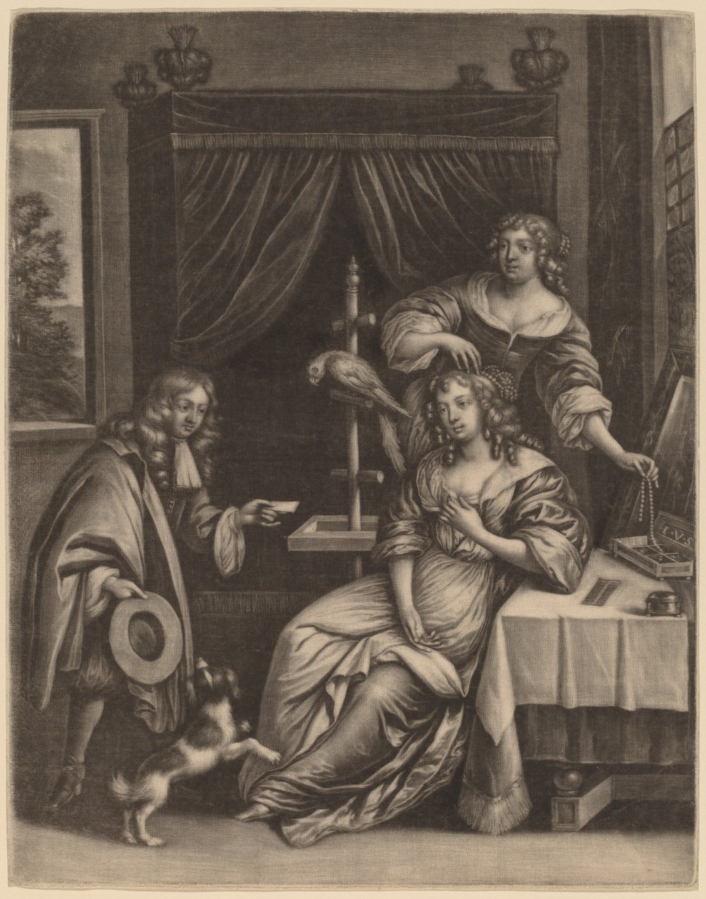 Boy Delivering a Letter to a Woman by Jan van Somer