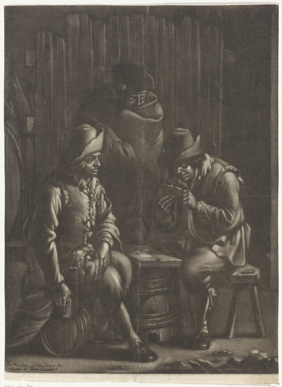 Card Players Around a Barrel by Jan van Somer