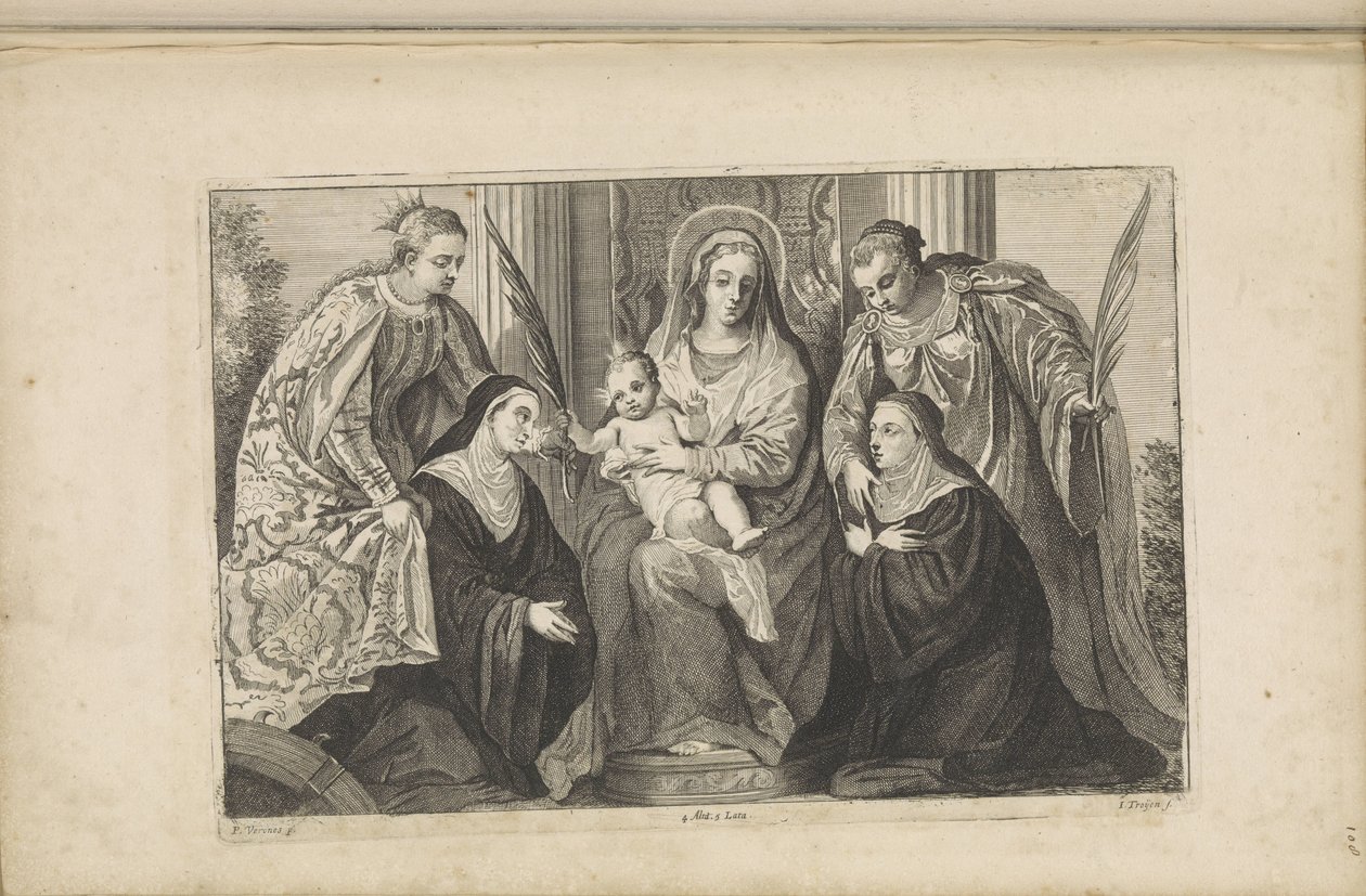 Mary with the Christ Child, St. Lucia, St. Catherine of Alexandria, and Two Donors by Jan van Troyen