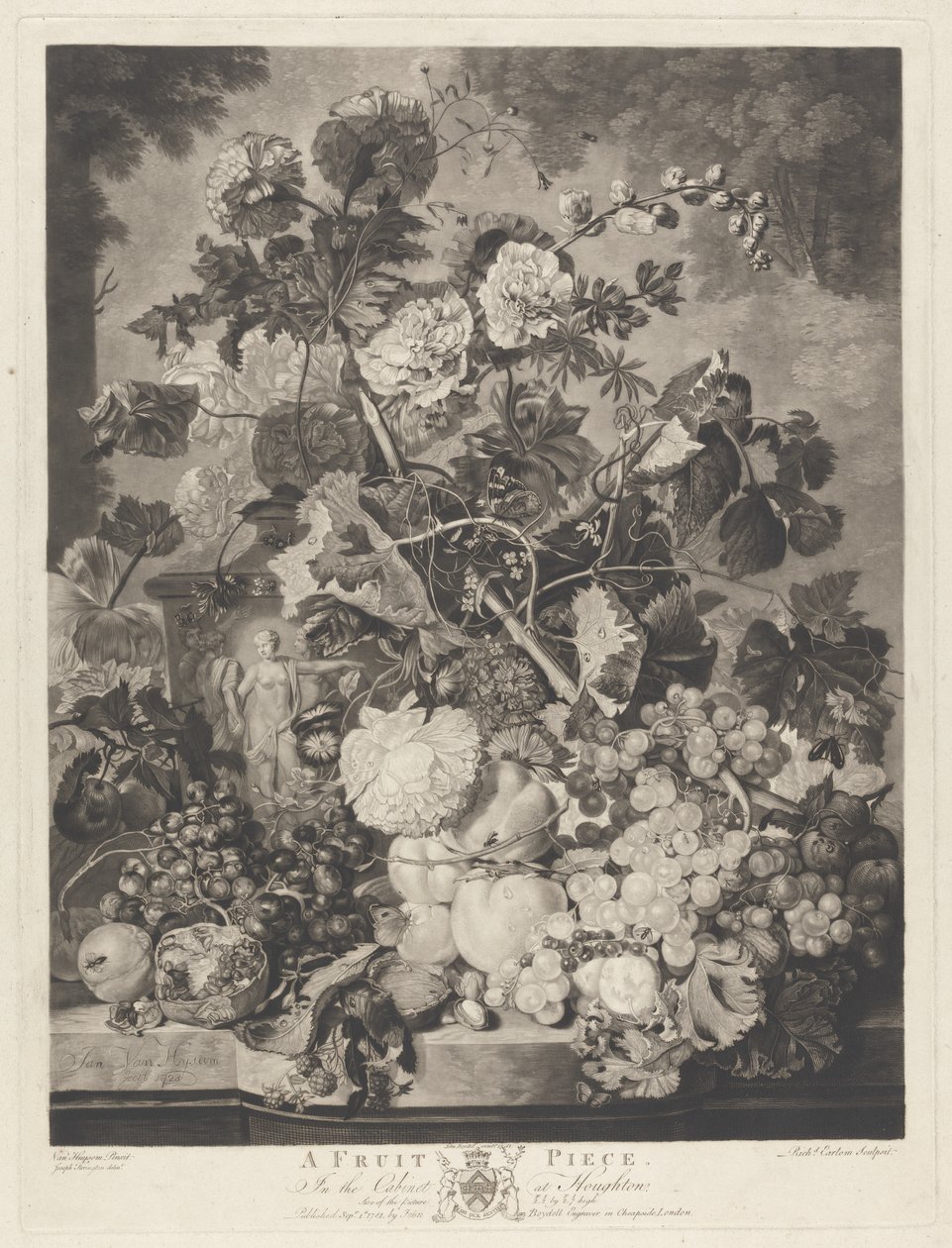 A Fruit Piece, engraved by Richard Earlom, 1781 by Jan van after Huysum