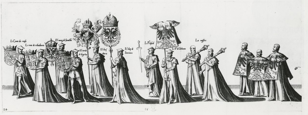 Imperial Arms at the Funeral Procession of Emperor Charles V, 1559 by Jan van and Doetechum Doetechum the elder