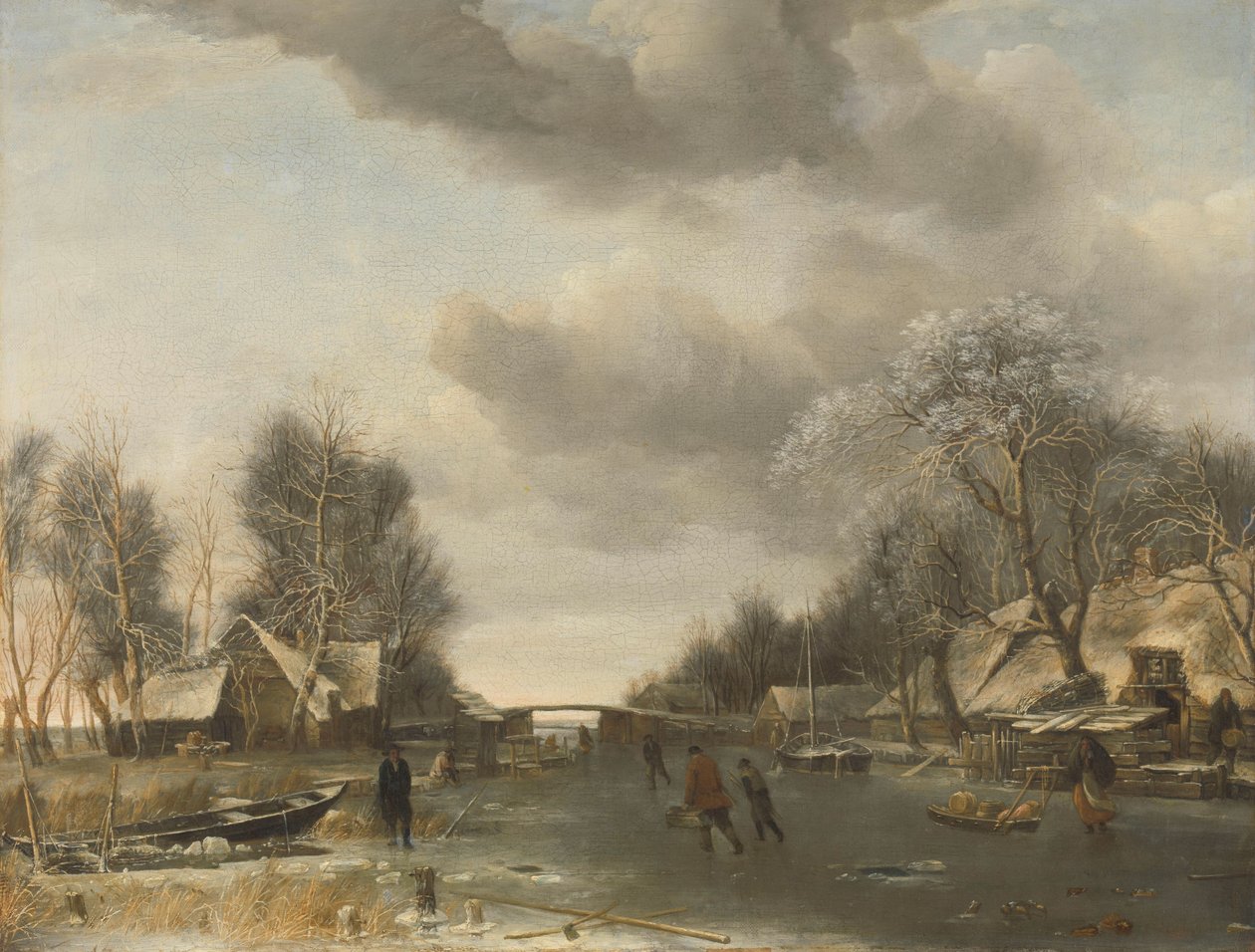 Winter Scene by Jan van de Capelle or Cappelle