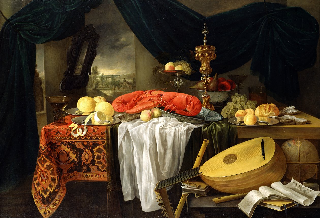 Still Life with a Lobster, Lemons and a Lute by Jan van den Hecke