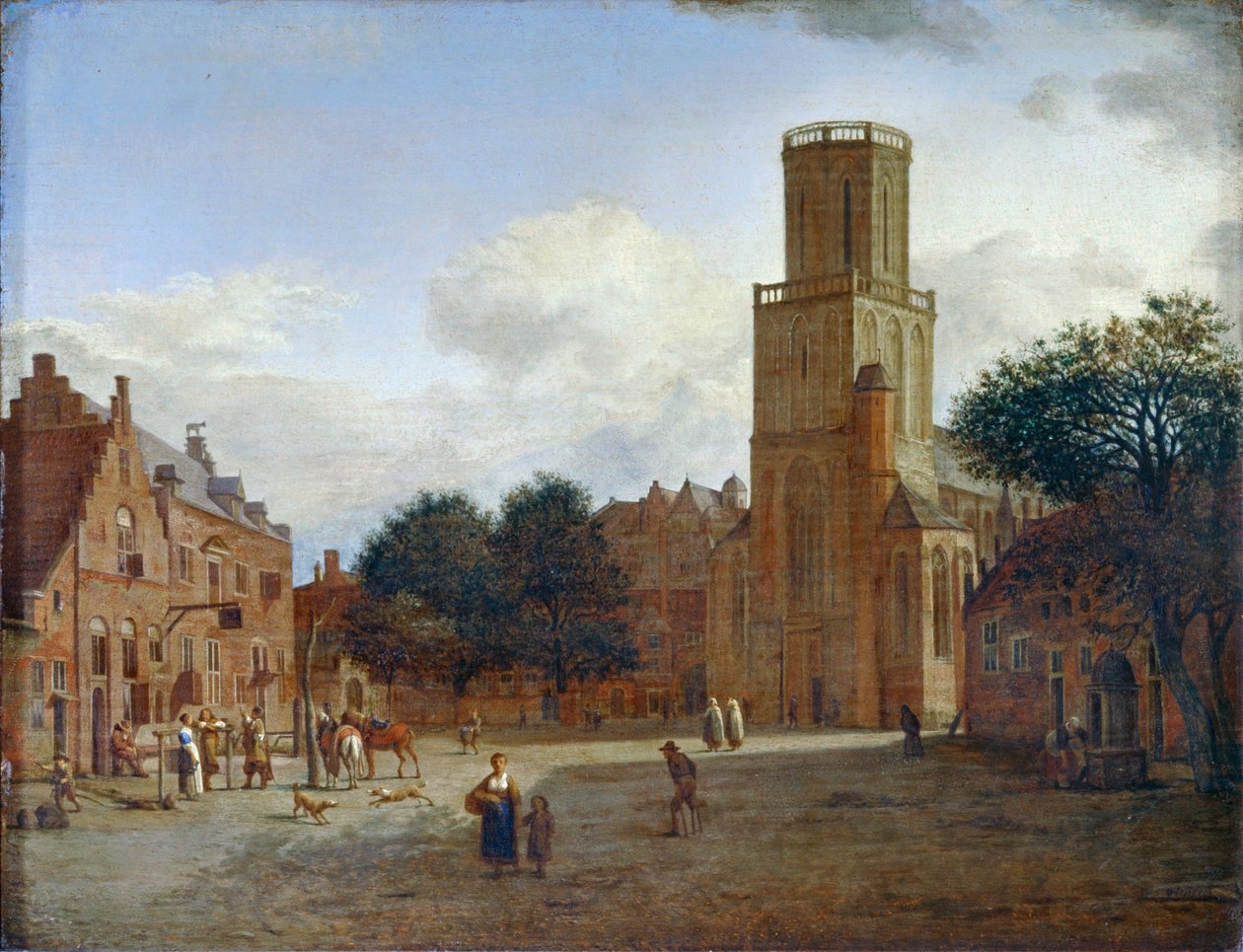 The Church Sainte-Aldegonde at Emmerich by Jan van der (manner of) Heyden