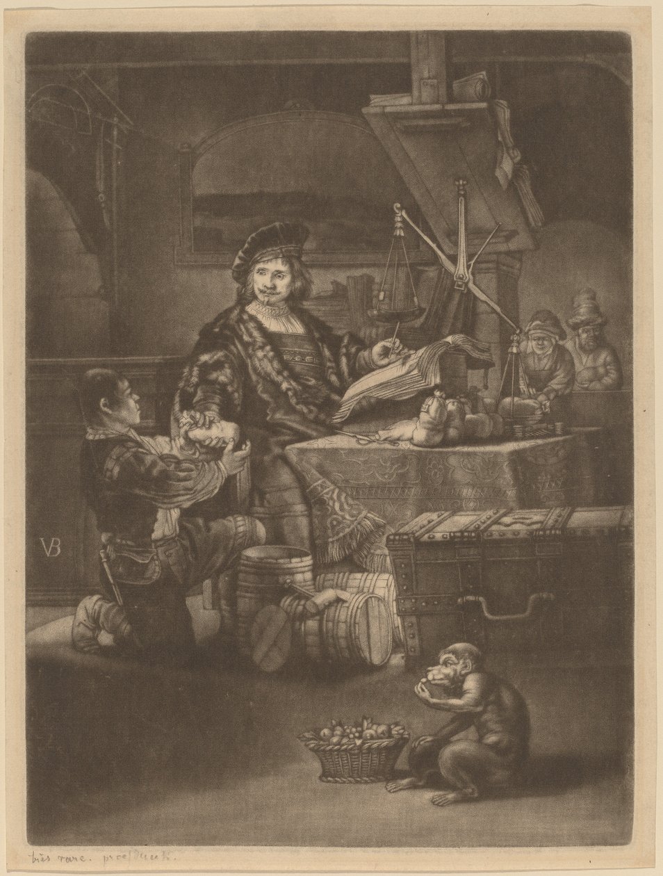 Jan Uytenbogaert by Jan van der Bruggen after Rembrandt van Rijn