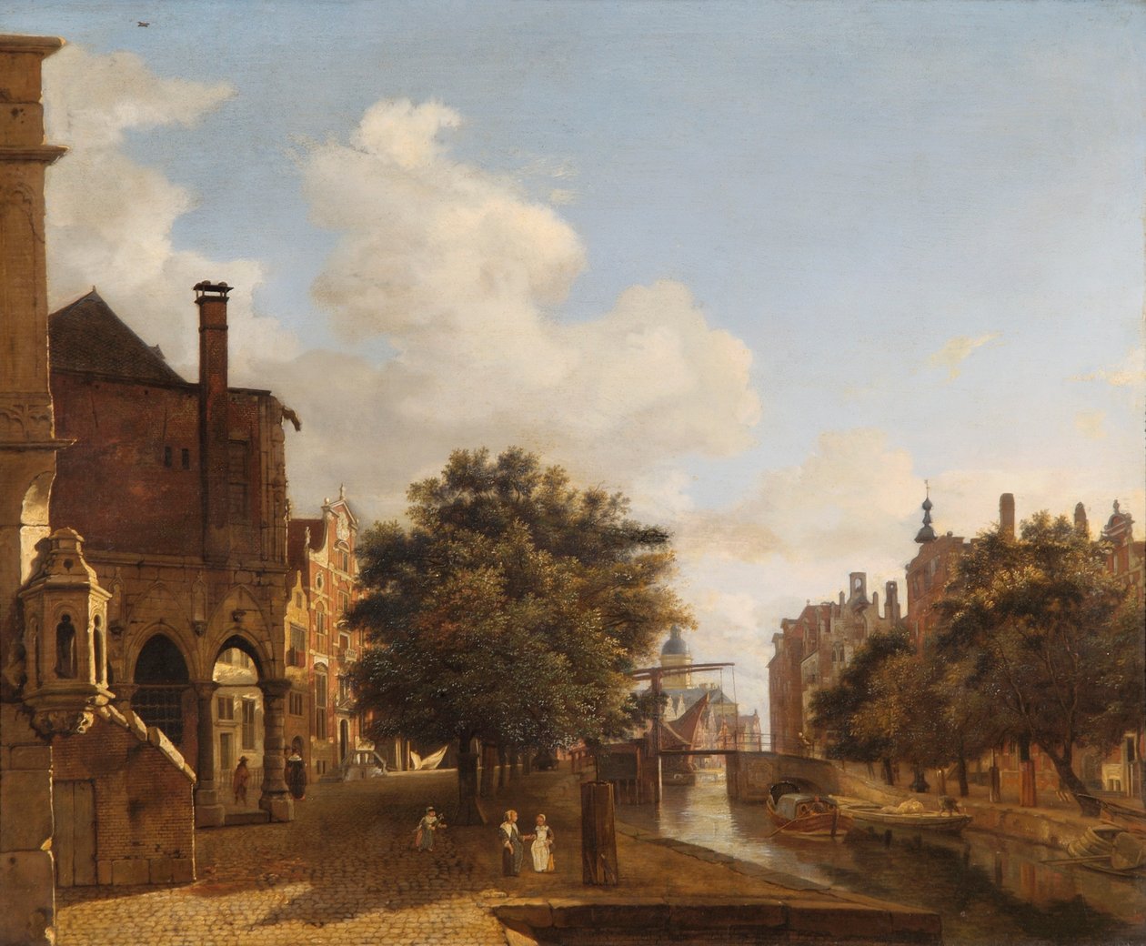Architectural Fantasy with the Old Town Hall, Amsterdam by Jan van der Heyden