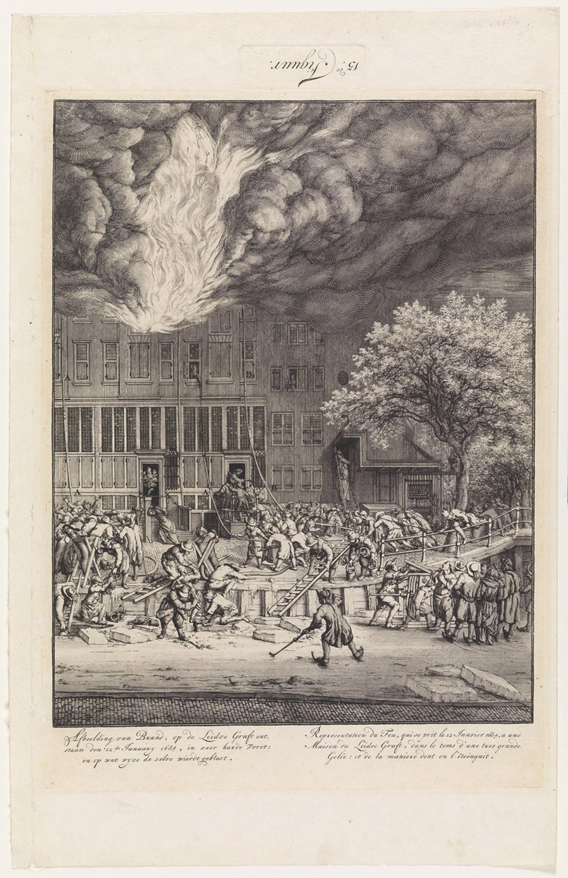 Fire on the Leidschegracht 1684 by Jan van der Heyden