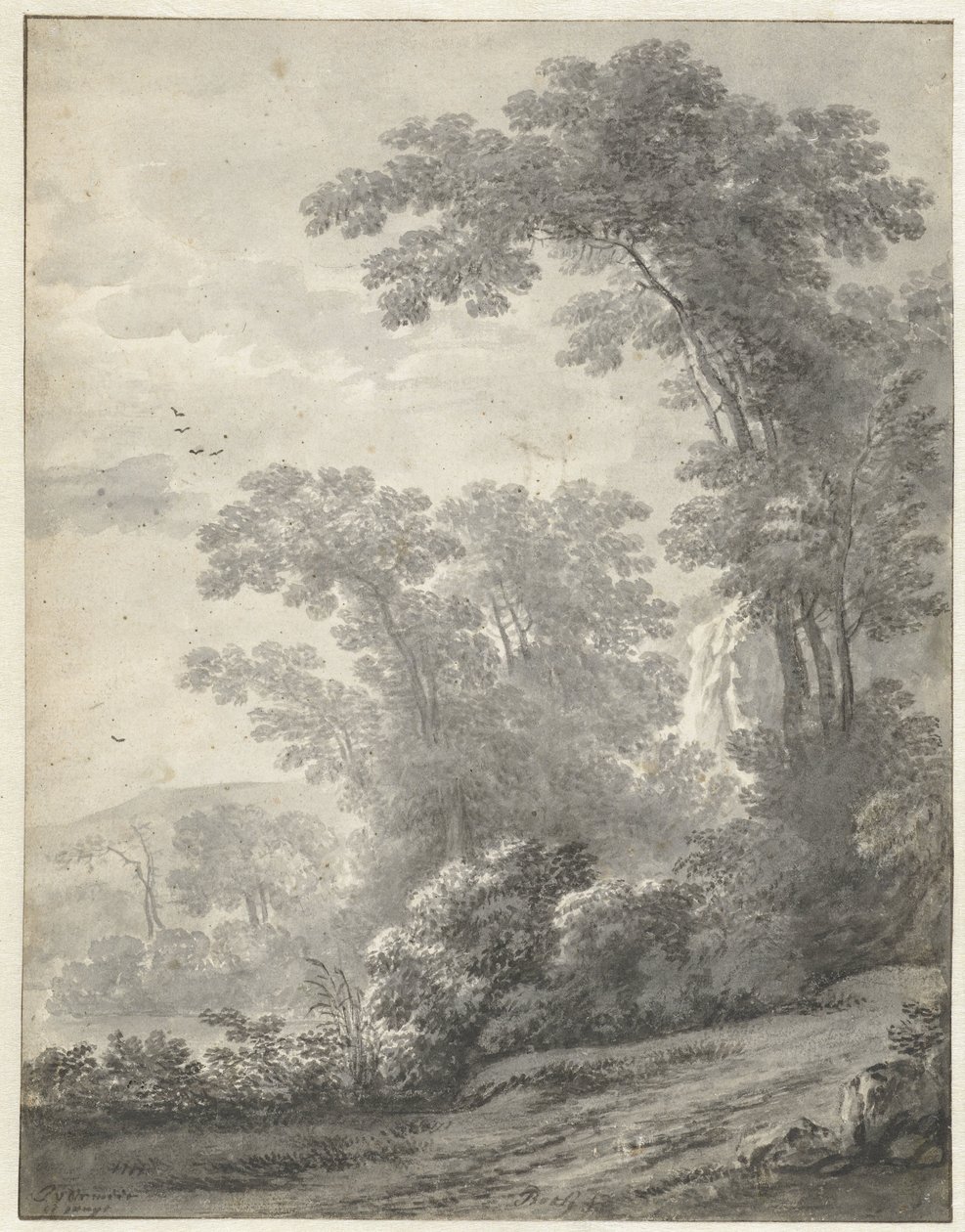 Mountain Landscape with Trees near a River by Jan van der Meer (II)
