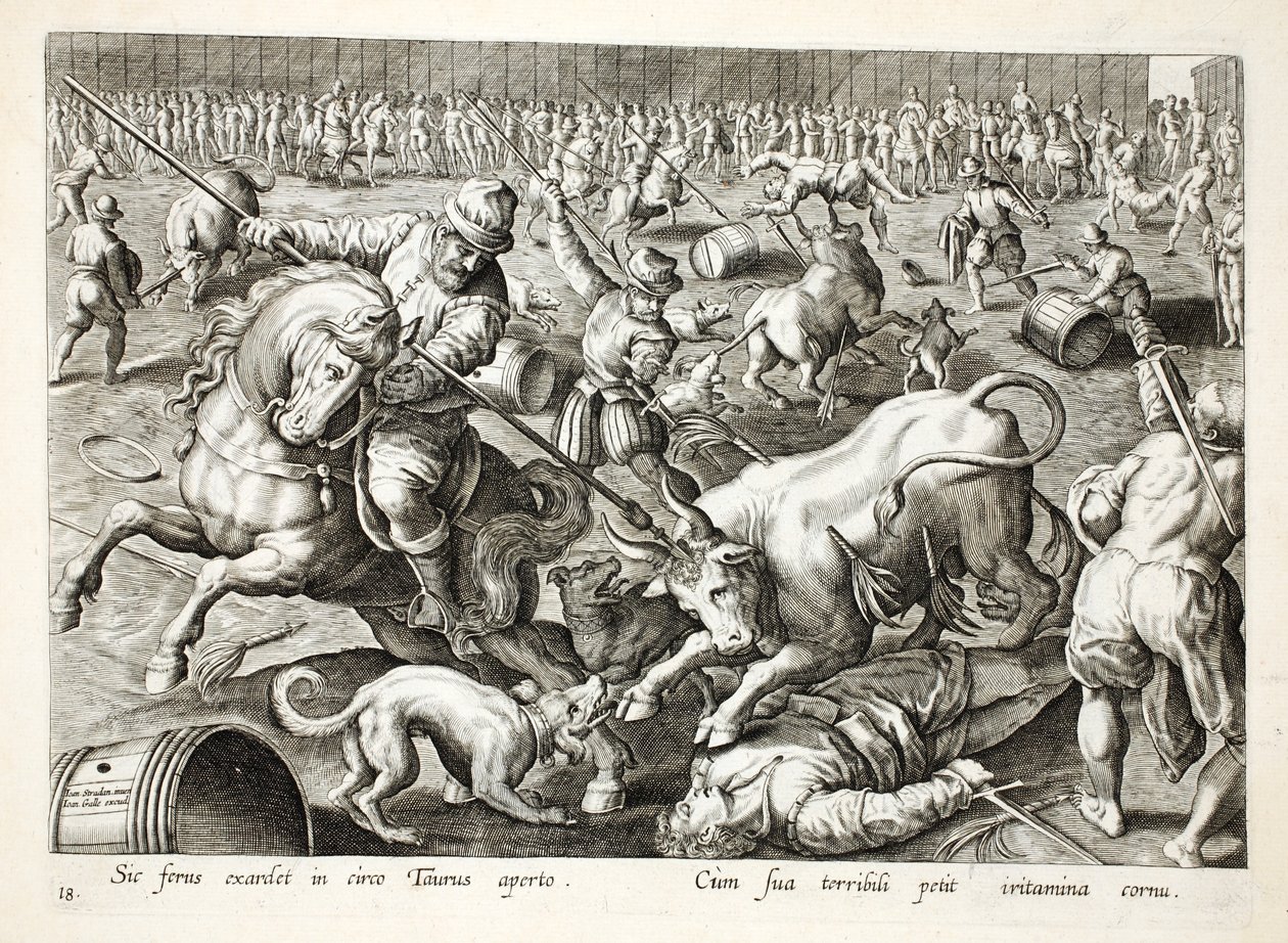 A Mass Bullfight in an Enclosure, illustration from 