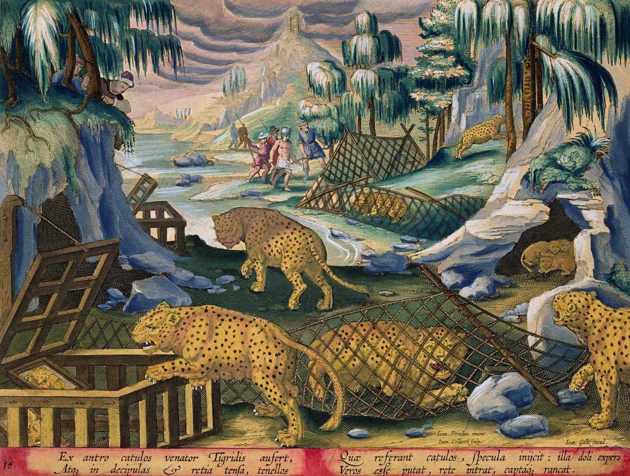 Capturing Leopards with the Help of Nets and Cages Baited with Mirrors, plate 15 from 