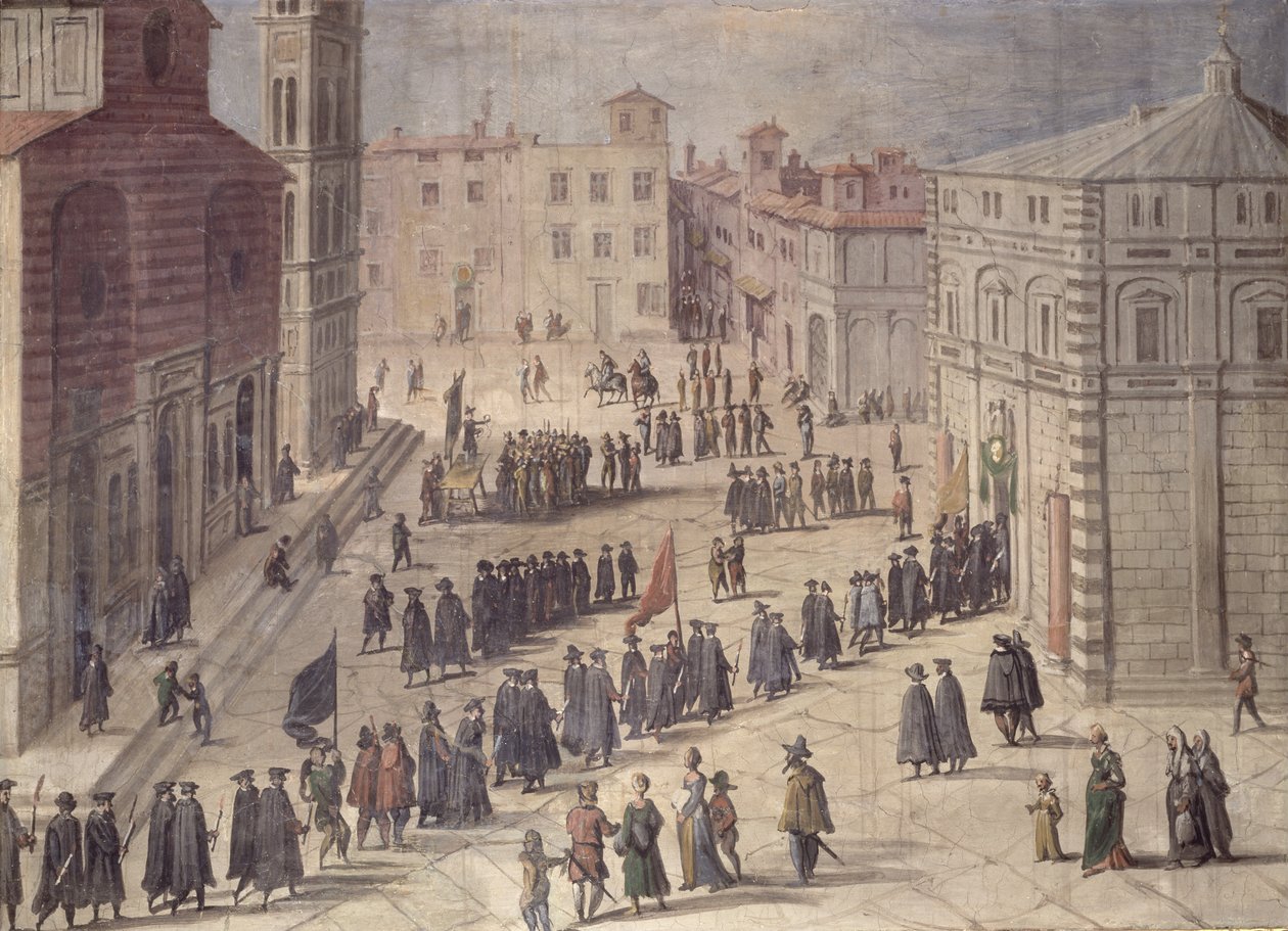 Festival of Homage in the Piazza del Duomo, Florence, 1555 by Jan van der Straet