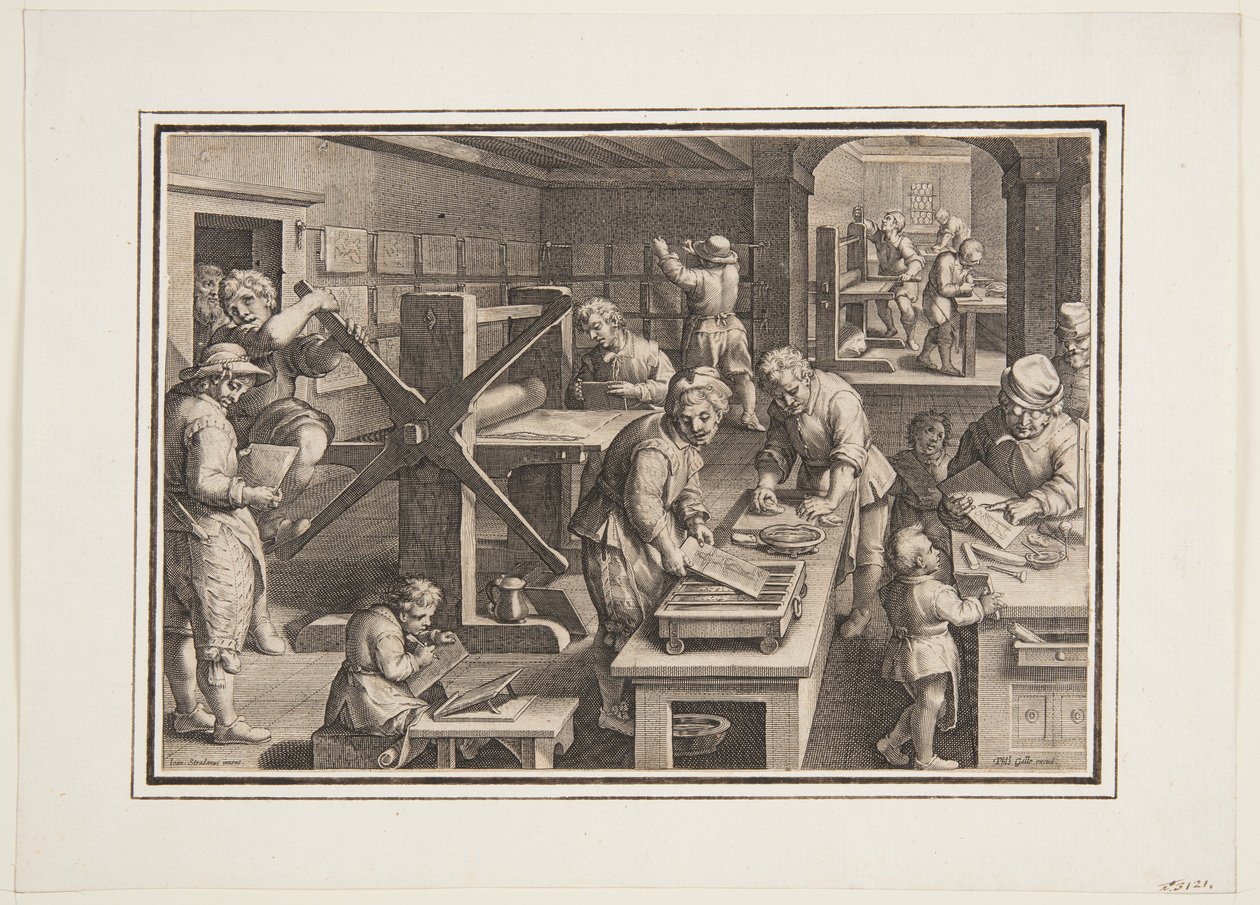 Engraving on Metal; Engravers on a Ship by Jan van der Straet, called Stradanus