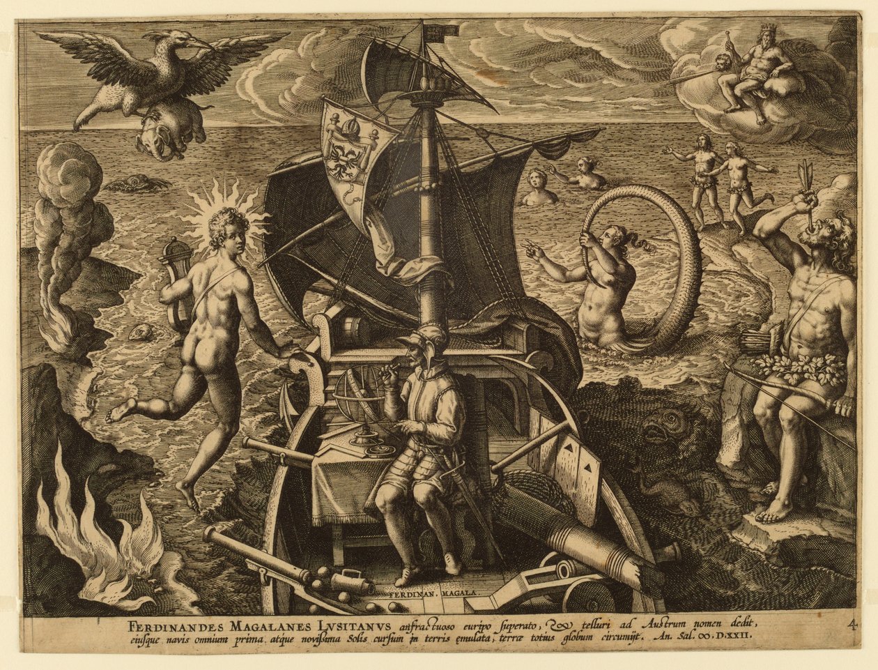 Ferdinandes Magalanes Lusitanus, plate 4 from Americae Retectio by Jan van der Straet, called Stradanus
