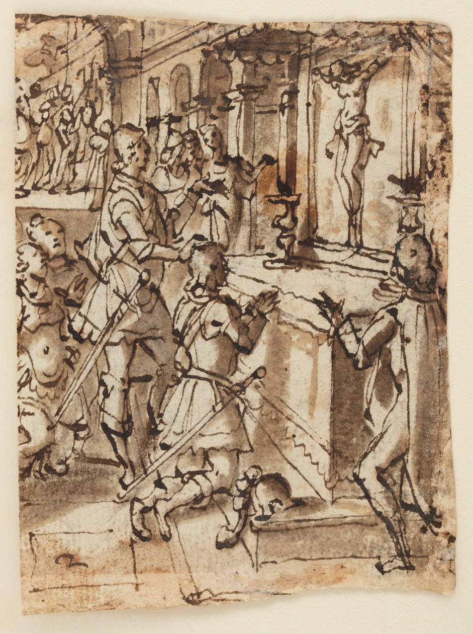 Saint Giovanni Gualberto and the Miraculous Crucifix by Jan van der Straet, called Stradanus