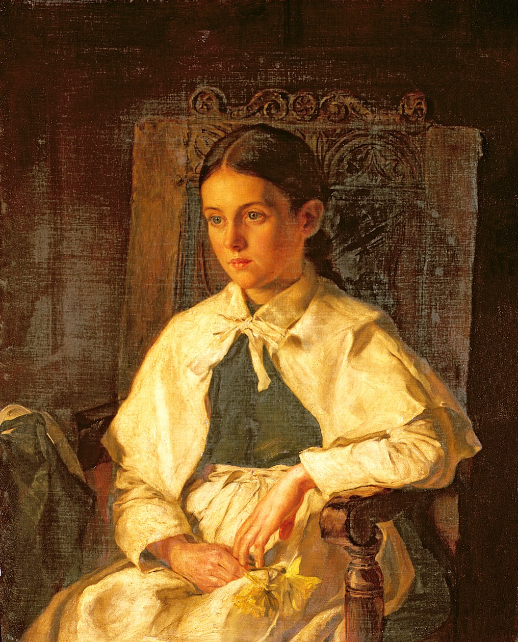 Portrait of a Girl in the Costume of Dr. Woodwards School, Maidstone by Jane Day