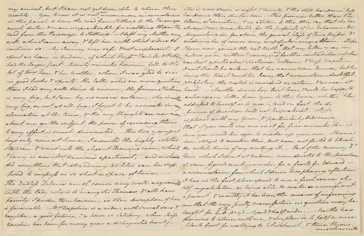 Letter from Jane Austen to Her Sister Cassandra by Jane Austen