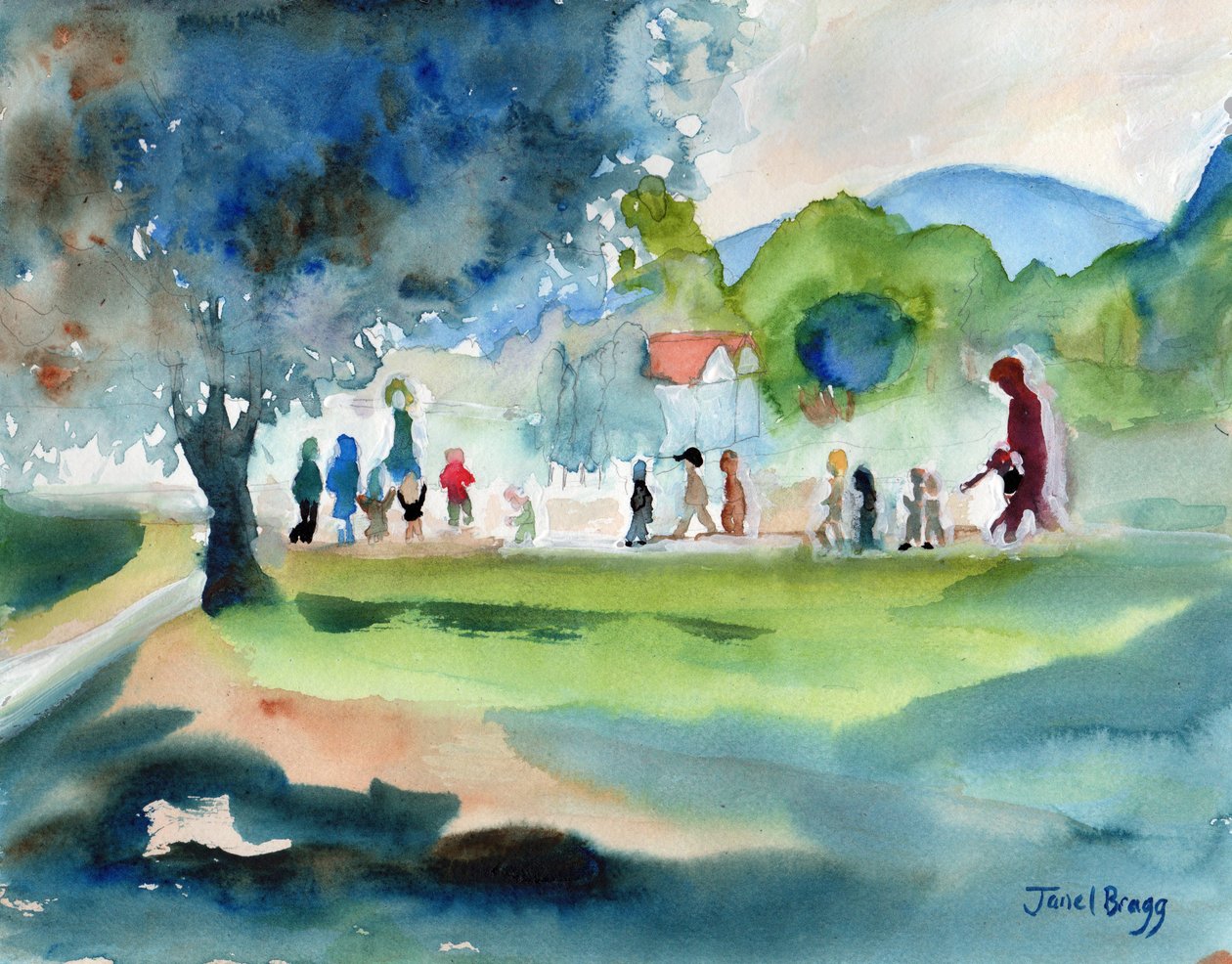 Montessori School Crossing the Street, c.2015 by Janel Bragg