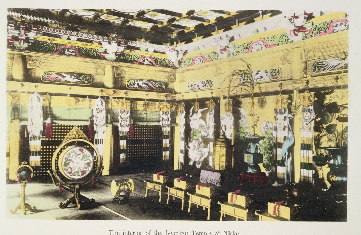 The interior of the Iyemitsu Temple at Nikko, c.1880 by Japanese Photographer