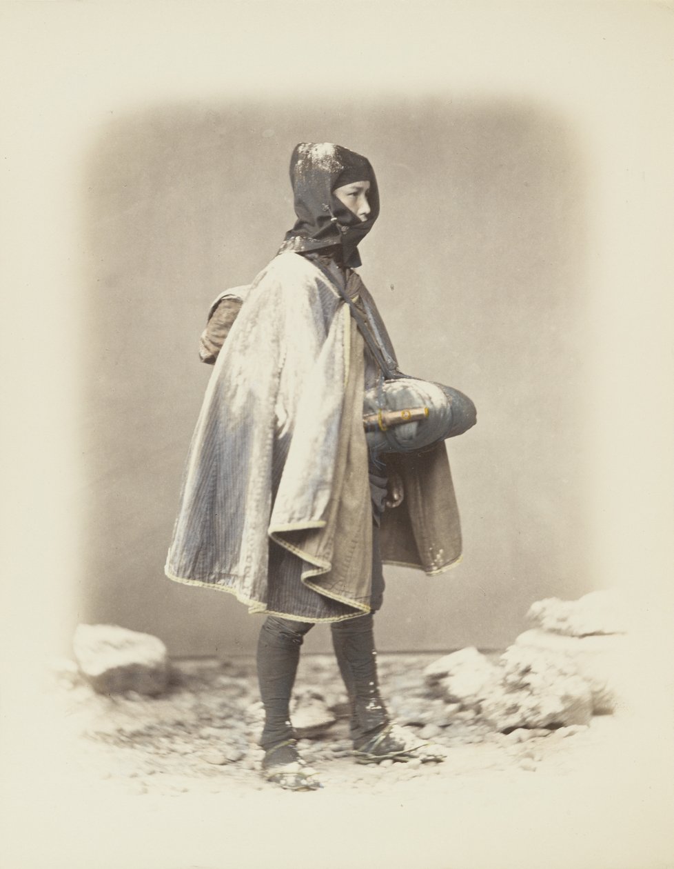 Japanese Man in the Snow by Japanese Photographer
