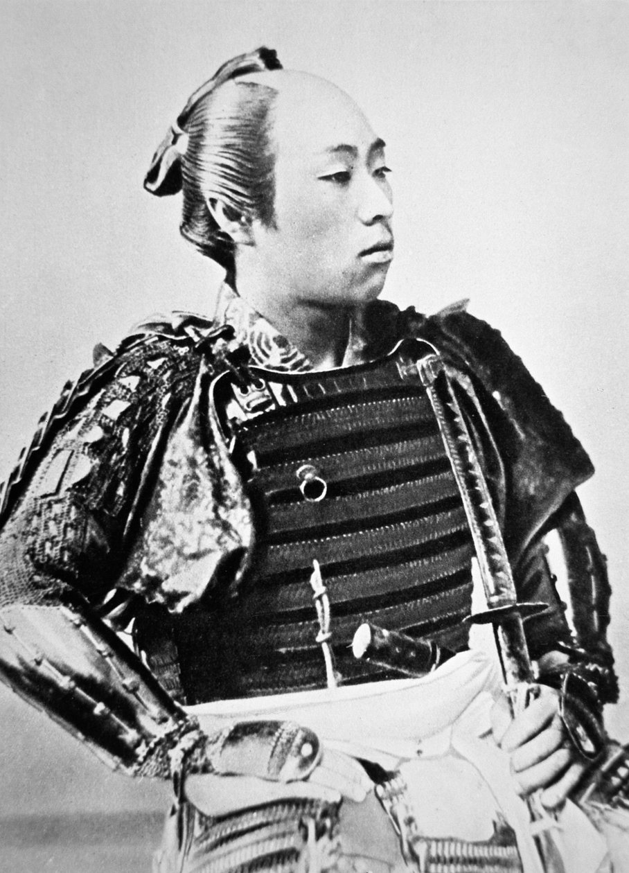 Samurai of Old Japan with traditional hairstyle by Japanese Photographer