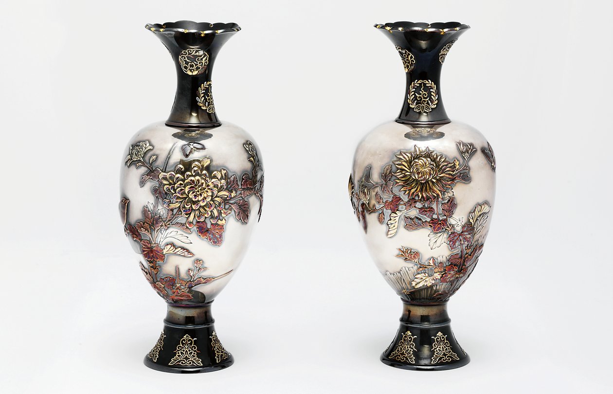 A Pair of Ozeki Studio Vases, Meiji period, late 19th century by Japanese School