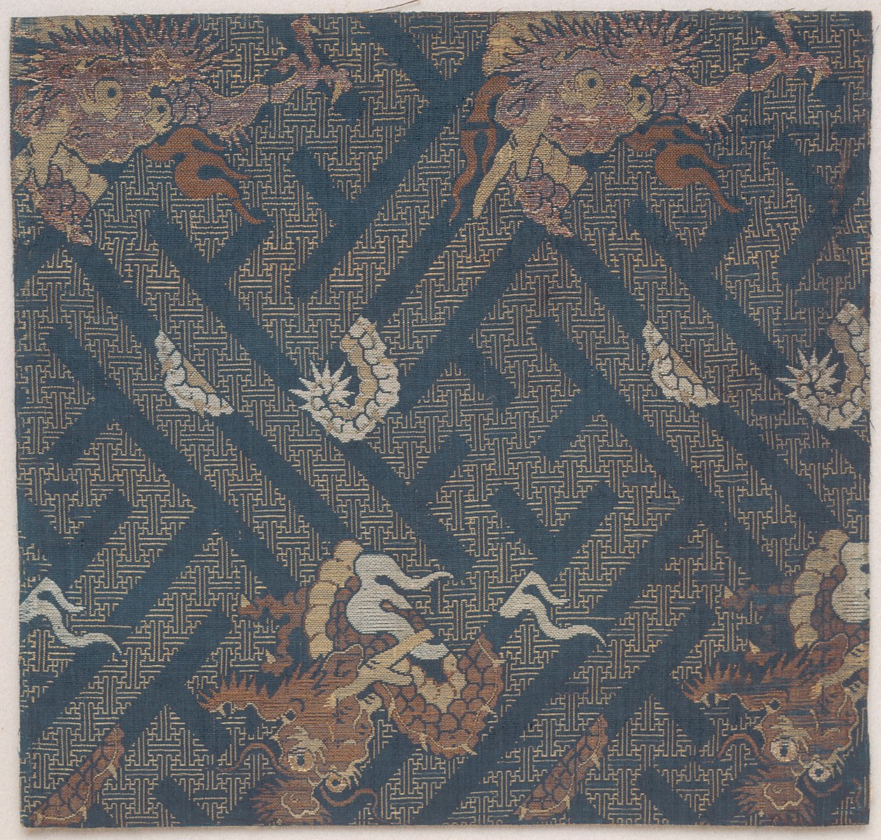 Buddhist Temple Furnishings Fabric, A Cover for a Sutra, Fragment by Japanese School