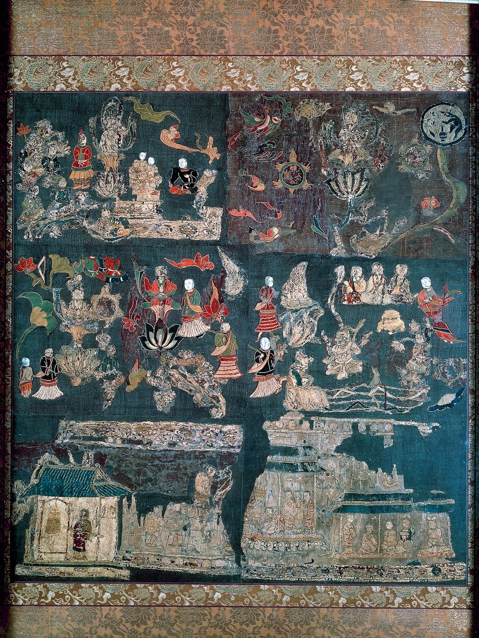 Buddhist paradise, story of the Chan Mystic, Chuguji Temple, Nara, Asuka Period, Japanese civilization by Japanese School