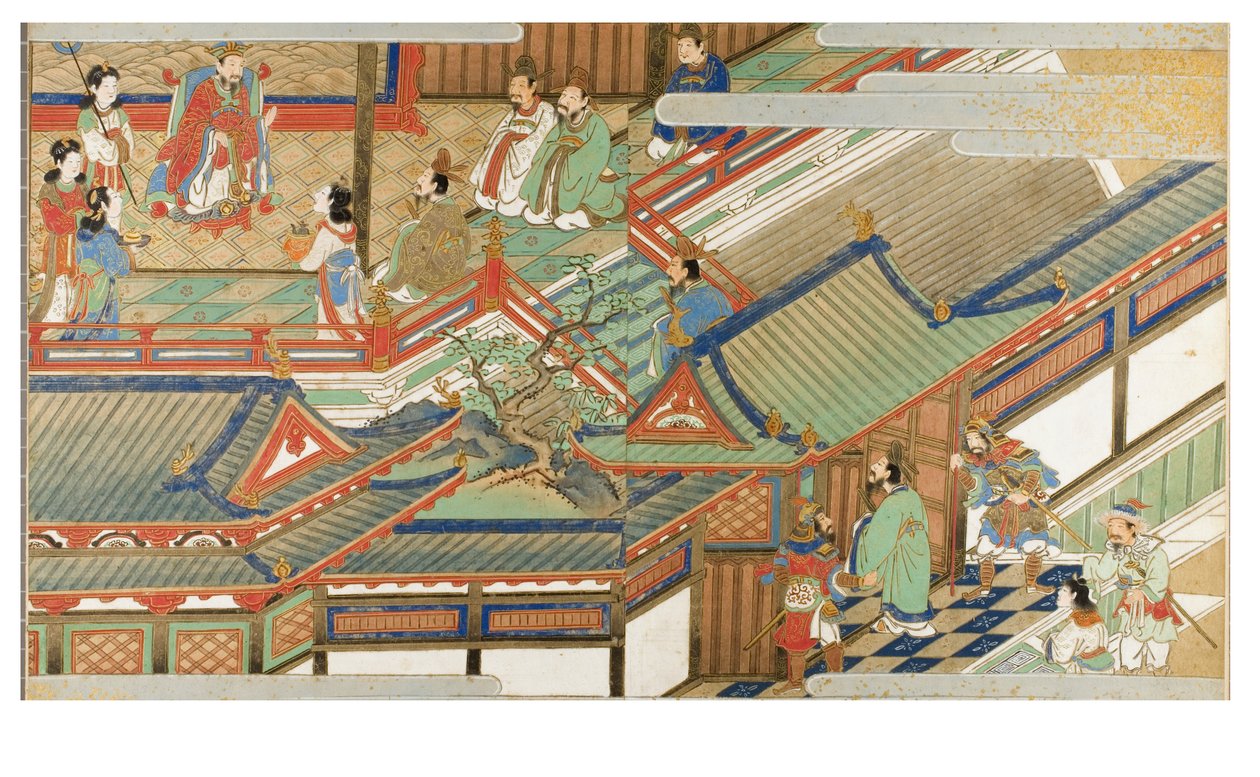 Chinese Court Scene in Yamato-e Style by Japanese School