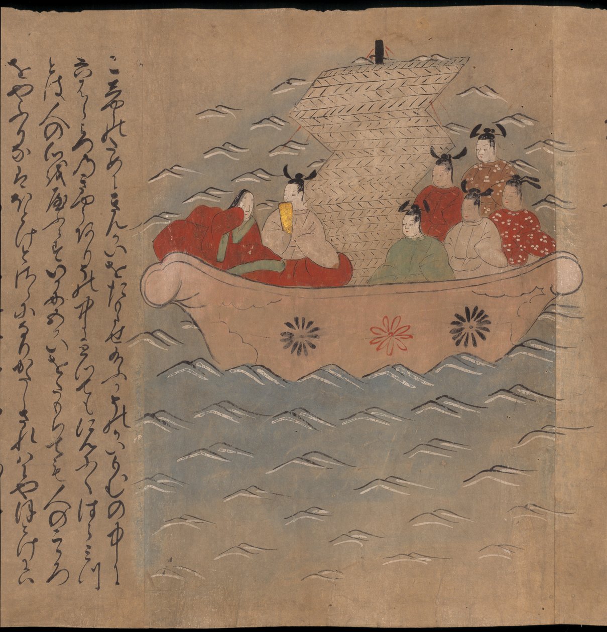 Chinese envoys in a boat, illustration from the 