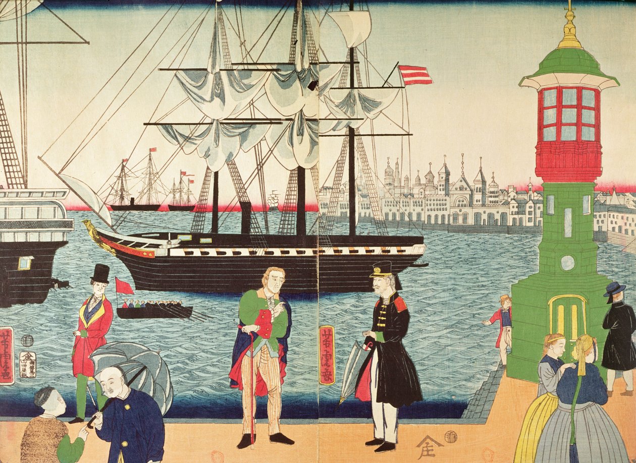 City of Paris, as imagined by a Japanese artist, c.1859 by Japanese School