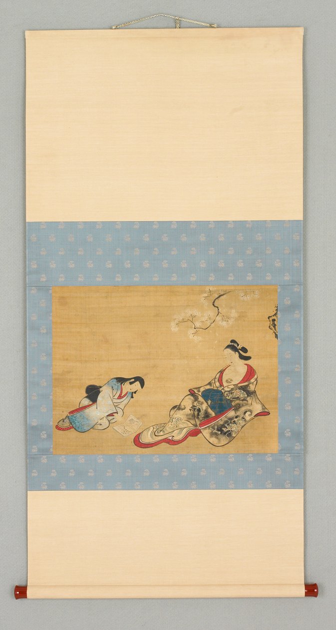 Courtesan and Attendant Selecting Kimono Designs, c.1700 by Japanese School